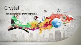  Presentation with green - Presentation theme having rainbow music - young woman dancer in green background and a light gray colored foreground