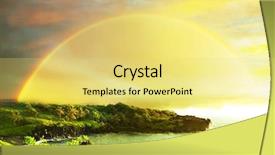  Presentation with hawaii - Presentation theme featuring rainbow nature - hawaii island background and a yellow colored foreground