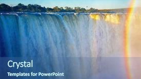  Presentation with sri lanka dunhinda falls - PPT layouts featuring rainbow nature - victoria falls background and a ocean colored foreground