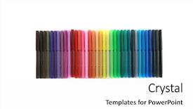  Presentation with marker - Audience pleasing PPT theme consisting of rainbow of generic felt tip backdrop and a white colored foreground