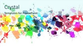  Presentation with paint splatter - Audience pleasing slides consisting of rainbow of watercolor paint backdrop and a cool aqua colored foreground