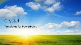  Presentation with rainbow - Cool new PPT layouts with rainbow on landscape with green backdrop and a light blue colored foreground