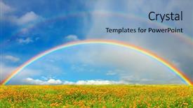  Presentation with rainbow - Audience pleasing presentation theme consisting of rainbow over field backdrop and a teal colored foreground