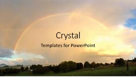  Presentation with new zealand - Slide deck with rainbow over new zealand landscape background and a  colored foreground