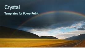  Presentation with rainbow over road - Audience pleasing presentation theme consisting of rainbow over road backdrop and a tawny brown colored foreground