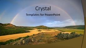  Presentation with rainbow - Slides consisting of rainbow over the field background and a seafoam green colored foreground