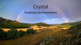  Presentation with rainbow - Audience pleasing theme consisting of rainbow over the field in summer backdrop and a light blue colored foreground