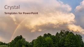  Presentation with sky rainbow - Slides featuring rainbow-over-trees-cloudy-sky background and a lemonade colored foreground