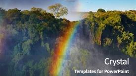 Presentation with falls - Slide set having rainbow over victoria falls zambezi background and a dark gray colored foreground