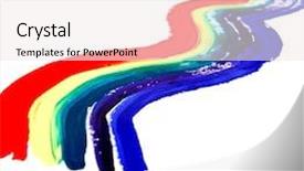  Presentation with rainbow paint - Beautiful theme featuring rainbow paint backdrop and a sky blue colored foreground