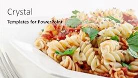  Presentation with pasta - Amazing PPT theme having rainbow pasta backdrop and a white colored foreground