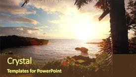  Presentation with hawaii - Colorful slide set enhanced with rainbow sky - hawaii island backdrop and a tawny brown colored foreground