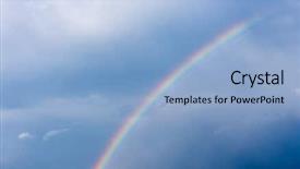  Presentation with white dove clouds - Presentation theme with rainbow sky - white clouds background and texture background and a light blue colored foreground