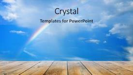  Presentation with sky rainbow - Audience pleasing PPT theme consisting of unique wine fermentation houses backdrop and a sky blue colored foreground