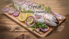  Presentation with trout - PPT layouts featuring rainbow trout with fresh spices background and a coral colored foreground