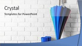  Presentation with boot camp boots - Cool new presentation theme with rainbow umbrella and rubber boots backdrop and a white colored foreground