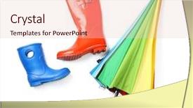  Presentation with rainbow - Cool new presentation theme with rainbow umbrella with gumboots backdrop and a lemonade colored foreground