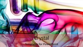  Presentation with rainbow wave - Theme featuring rainbow wave - colored smoke isolated background and a red colored foreground