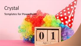  Presentation with rainbow - Theme consisting of rainbow wig on table april background and a lemonade colored foreground