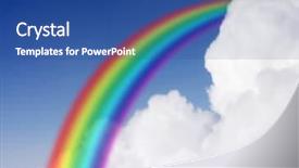  Presentation with rainbow - Theme featuring rainbow background and a ocean colored foreground