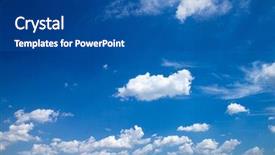  Presentation with law blue sky scales - Presentation theme featuring raincloud - clouds in the blue sky background and a  colored foreground