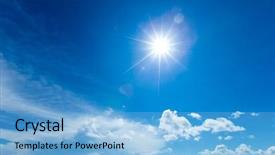  Presentation with sky blue - Slide set enhanced with raincloud - clouds in the blue sky background and a  colored foreground