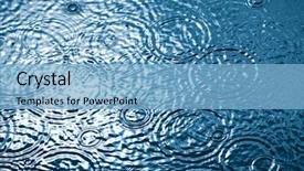  Presentation with weather - Beautiful theme featuring raindrops on a water surface backdrop and a light blue colored foreground