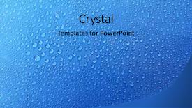  Presentation with blue drops - Presentation theme consisting of raindrop - water drops on glass background and a teal colored foreground