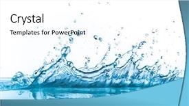  Presentation with water splash - Colorful PPT theme enhanced with raindrop - water splash isolated on white backdrop and a white colored foreground