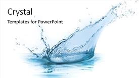  Presentation with water splash - Amazing PPT theme having raindrop - water splash isolated on white backdrop and a white colored foreground