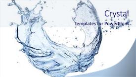  Presentation with water splash - Slide deck consisting of raindrop - water splash isolated on white background and a sky blue colored foreground