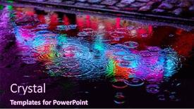  Presentation with fair - Presentation design consisting of raindrops-and-puddle-at-night background and a wine colored foreground