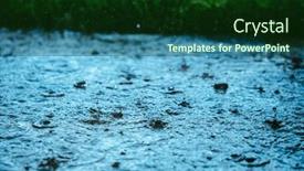 Presentation with rainy day - Presentation theme with raindrops-at-rainy-day background and a forest green colored foreground