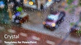  Presentation with journey urban - Cool new PPT theme with raindrops on a window with urban street in the background backdrop and a tawny brown colored foreground