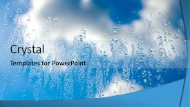  Presentation with storm - Colorful presentation theme enhanced with rain water window raining - raindrops on glass backdrop and a light blue colored foreground