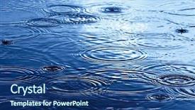  Presentation with rain water - Cool new presentation theme with raindrops on the water surface backdrop and a ocean colored foreground
