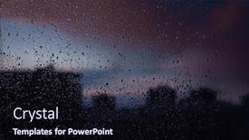  Presentation with city night - Presentation theme consisting of raindrops-on-the-window-against background and a wine colored foreground