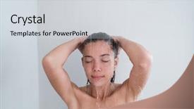  Presentation with hair spa - Colorful PPT theme enhanced with rainfall - woman relaxing showering in luxury backdrop and a light gray colored foreground
