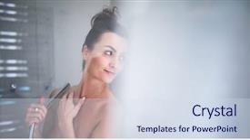  Presentation with long hair - Presentation theme enhanced with rainfall - woman taking a long hot background and a sky blue colored foreground