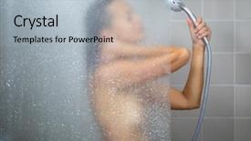  Presentation with weight loss woman showing - Presentation theme with rainfall - woman taking a long hot background and a light gray colored foreground