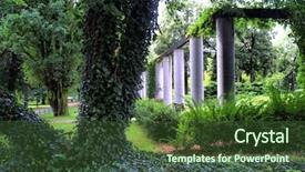  Presentation with rainy day - Colorful PPT layouts enhanced with rainfall garden - park on rainy day backdrop and a tawny brown colored foreground