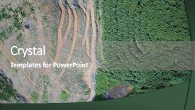  Presentation with palm oil - Amazing slide set having global destruction - deforestation aerial drone photo backdrop and a gray colored foreground