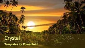  Presentation with rainforest - Cool new PPT theme with sway - rainforest river cruise in sunset backdrop and a tawny brown colored foreground