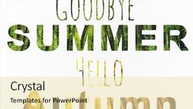  Presentation with summer winter autumn spring - Presentation theme having raining letters - hello autumn hoodbye summer background and a blonde colored foreground