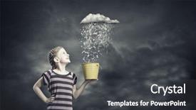  Presentation with cute - Presentation having raining letters - little cute girl catching pouring background and a  colored foreground
