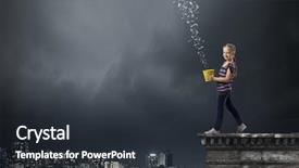  Presentation with cute - Amazing slides having raining letters - little cute girl catching pouring backdrop and a  colored foreground