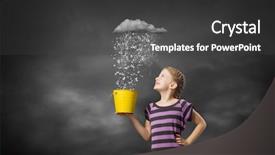  Presentation with cute - Cool new presentation theme with raining letters - little cute girl catching pouring backdrop and a  colored foreground