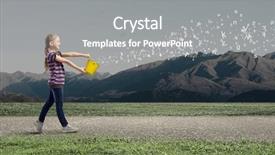  Presentation with cute - Amazing slides having raining letters - little cute girl catching pouring backdrop and a  colored foreground