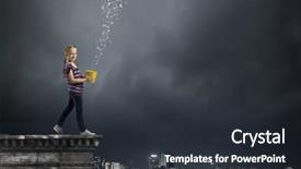  Presentation with cute - Beautiful presentation featuring raining letters - little cute girl catching pouring backdrop and a  colored foreground