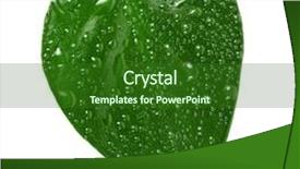  Presentation with green leaf water drops - PPT theme having raining letters - one green leaf shape heart background and a  colored foreground